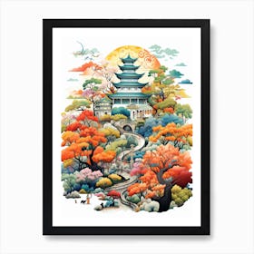 Osaka Castle Park Japan Modern Illustration 1 Art Print