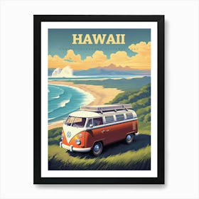 Hawaii Surf Travel Art Print