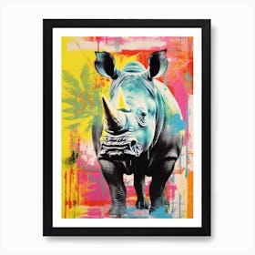 Rhino Pop Art Screen Print Inspired  2 Art Print