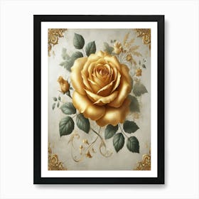 Gold Rose Art Print