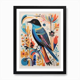 Colourful Scandi Bird Chimney Swift 3 Art Print
