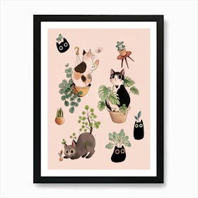 Kawaii Cats 1 Art Print