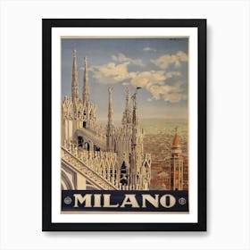 Milan Italy Travel Poster, Karen Arnold Art Print