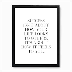 Success quote (white tone) Art Print