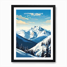 Poster Of Whistler Blackcomb   British Columbia, Canada, Ski Resort Illustration 3 Art Print