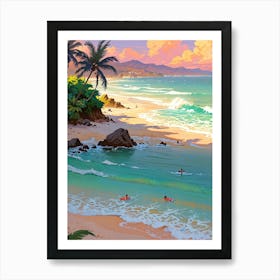 Sunset At The Beach 7 Art Print