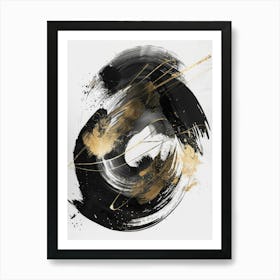 Black And Gold Abstract Painting 24 Art Print