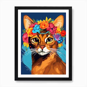 Somali Cat With A Flower Crown Painting Matisse Style 3 Art Print