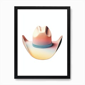 Cowgirl Hat Pastel Illustration 4 Art Print