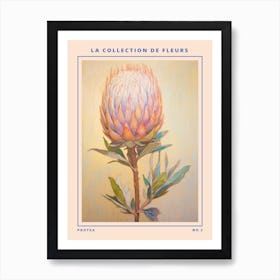 Protea 2 French Flower Botanical Poster Art Print