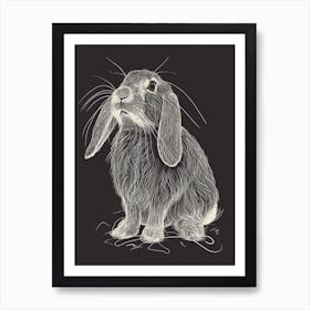 American Fuzzy Lop Rabbit Minimalist Illustration 3 Art Print