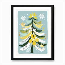 Douglas Fir Tree Illustration Flat 6 Art Print