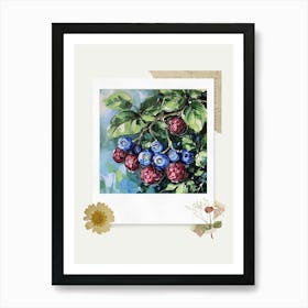 Scrapbook Blueberries Fairycore Painting 1 Art Print