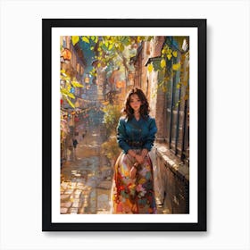 Girl In A Dress Art Print