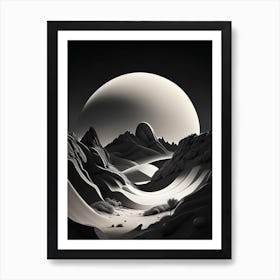 Lunar Landscape Noir Comic 1 Art Print