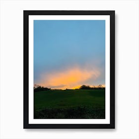 Sunset Over A Field 1 Art Print