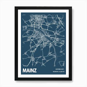 Mainz Blueprint City Map 1 Art Print