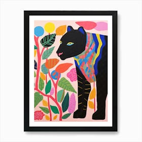 Maximalist Animal Painting Black Panther 2 Art Print