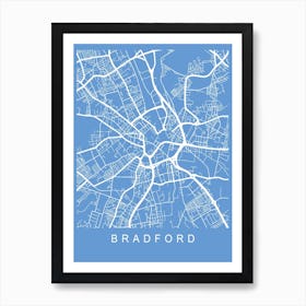 Bradford Map Blueprint Art Print