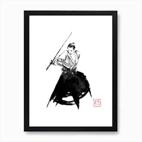 Samurai Finishing Fight Art Print