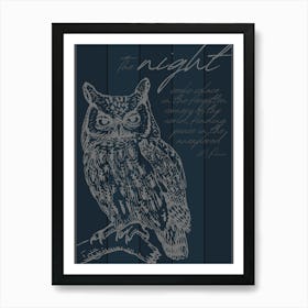 Night Owl Peace & Solace Art Print