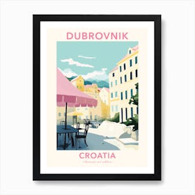 Dubrovnik, Croatia, Flat Pastels Tones Illustration 1 Poster Art Print
