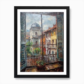 Window View Of Buenos Aires In The Style Of Impressionism 1 Art Print