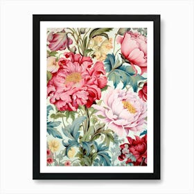 Floral Wallpaper 304 Art Print