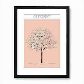 Cherry Tree Minimalistic Drawing 2 Poster Art Print