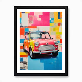 Mini Cooper Inspired Retro Vivid 1 Art Print