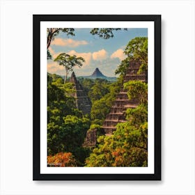 Tikal National Park Guatemala Vintage Poster Art Print