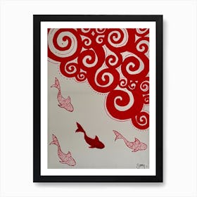 Fish Waves 1 Art Print