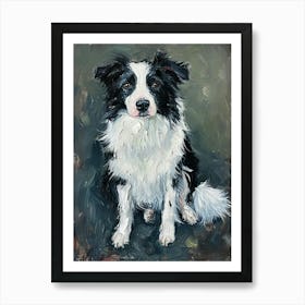 Border Collie Acrylic Painting 5 Art Print