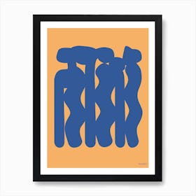 The Dance Blue And Yellow Bright Abstract Minimalist Art Print