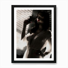 Sin City Eva Green In A Pixel Dots Art Style Art Print