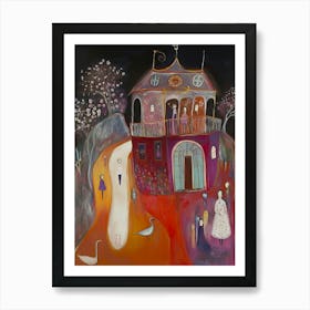 House At Night Art Print