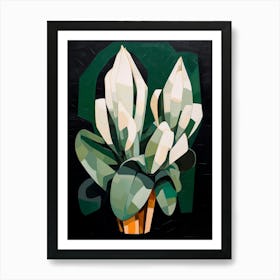 Modern Abstract Cactus Painting Easter Cactus 2 Art Print