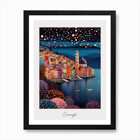 Poster Of Camogli, Italy, Illustration In The Style Of Pop Art 1 Art Print