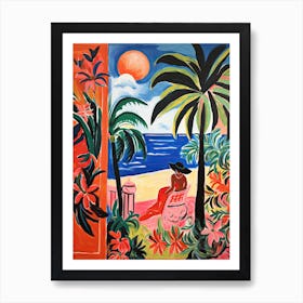 Long Beach, California, Matisse And Rousseau Style 1 Art Print