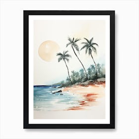 Watercolour Of Praia Dos Carneiros   Pernambuco Brazil 0 Art Print