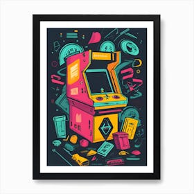 Arcade Machine Impressionist Abstract Art Print