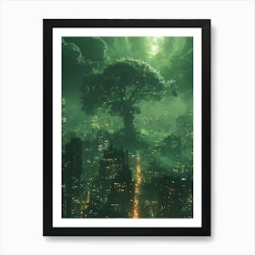 Whimsical Tree In The City 1 Art Print