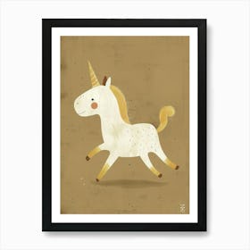 Muted Pastels Unicorn Galloping 1 Art Print