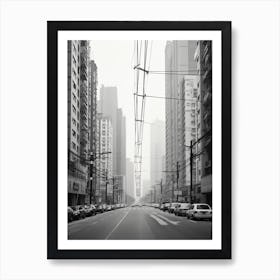 Shenzhen, China, Black And White Old Photo 3 Art Print