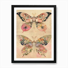 Spring Butterflies William Morris Style 3 Art Print