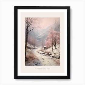 Dreamy Winter National Park Poster  Pyrnes National Park France 1 Art Print