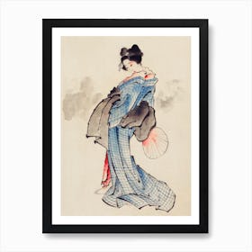 Woman, Full Length Portrait, Katsushika Hokusai Art Print