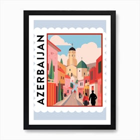 Azerbaijan 3 Travel Stamp Poster Art Print