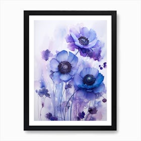 Blue Anemones Art Print