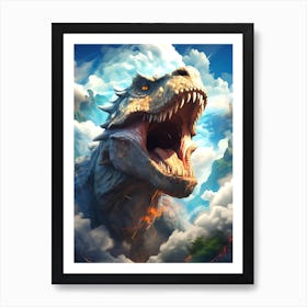 Dinosaurs In The Sky Art Print